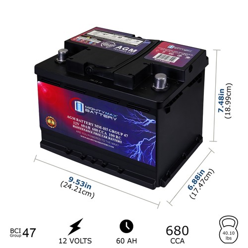 Mighty max 12v - mm-h5, 60ah