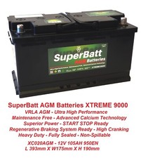 12V 105Ah 950A SB XC 020 AGM